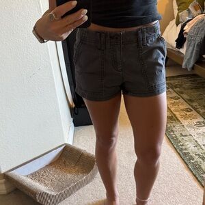 Hollister Women's Charcoal Cargo Shorts